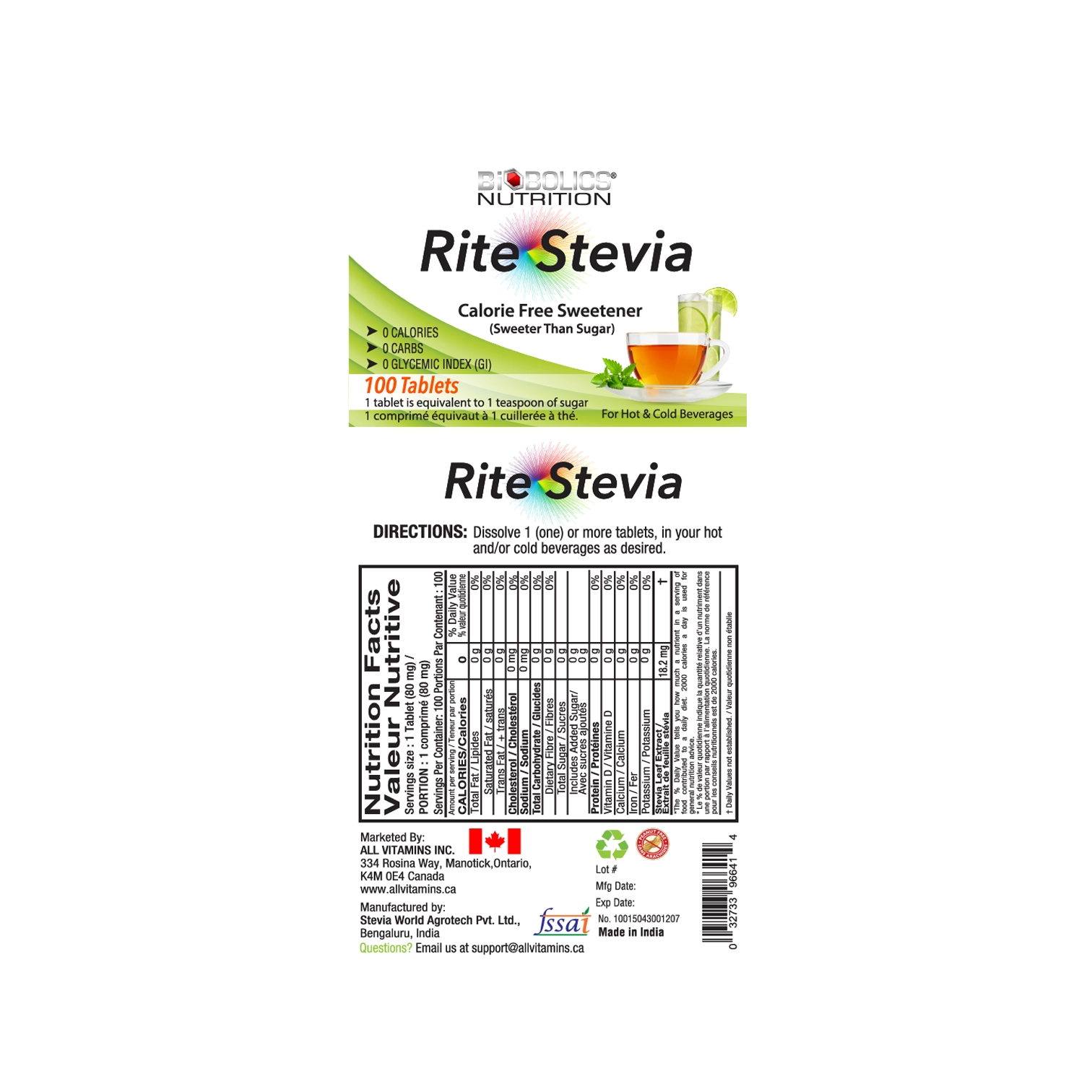 Stevia Tablets (100 Count) thumbnail 4